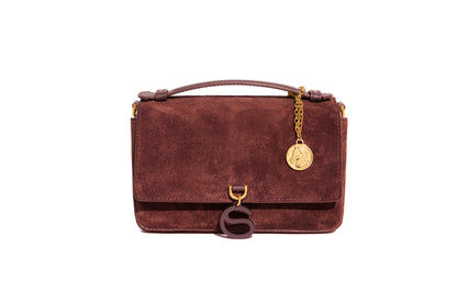 Aurora Bag Chocolate Red Top Handle Front view