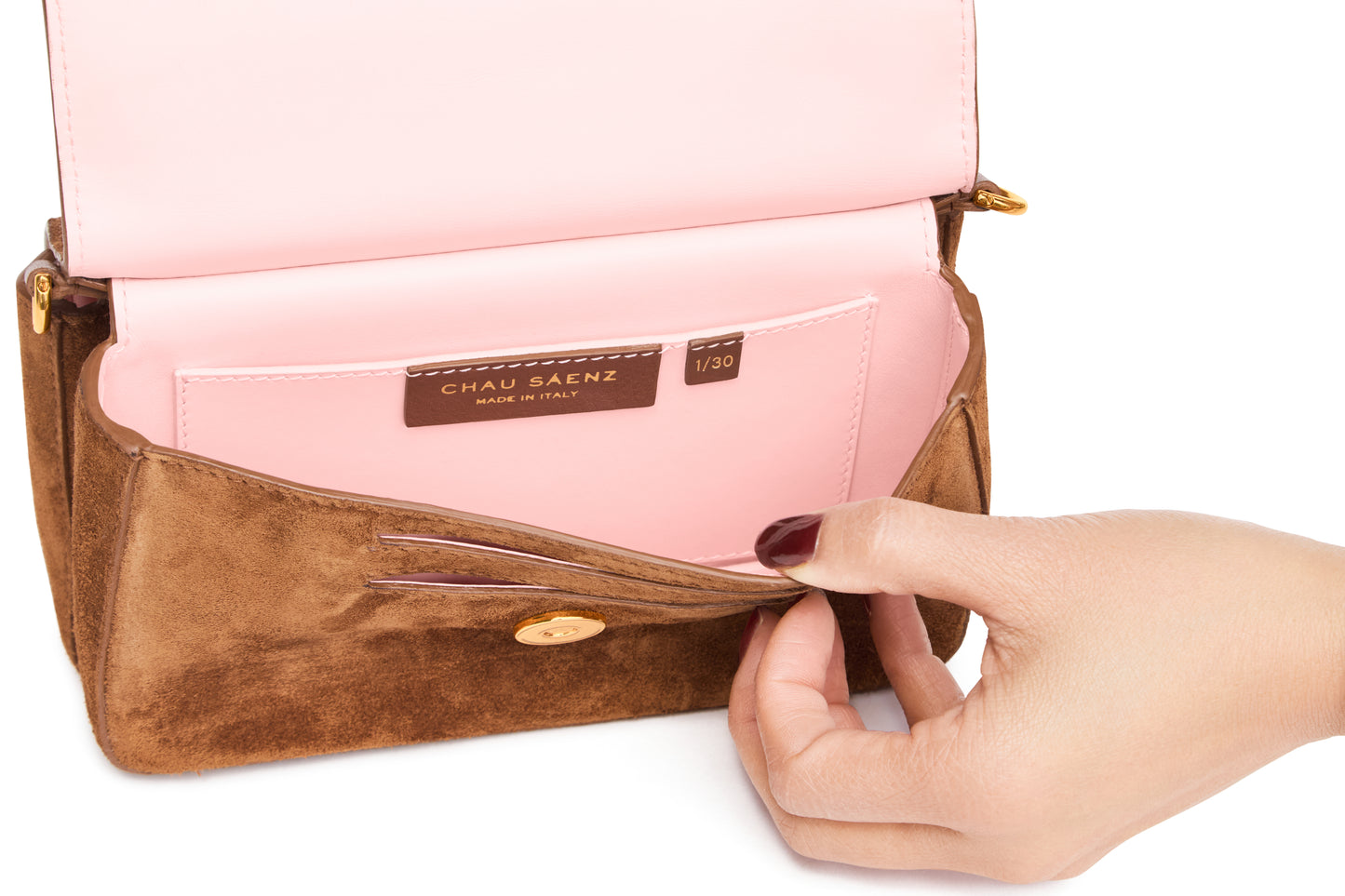 Aurora Bag Camel Limited Edition inside with limited edition number 1/30
