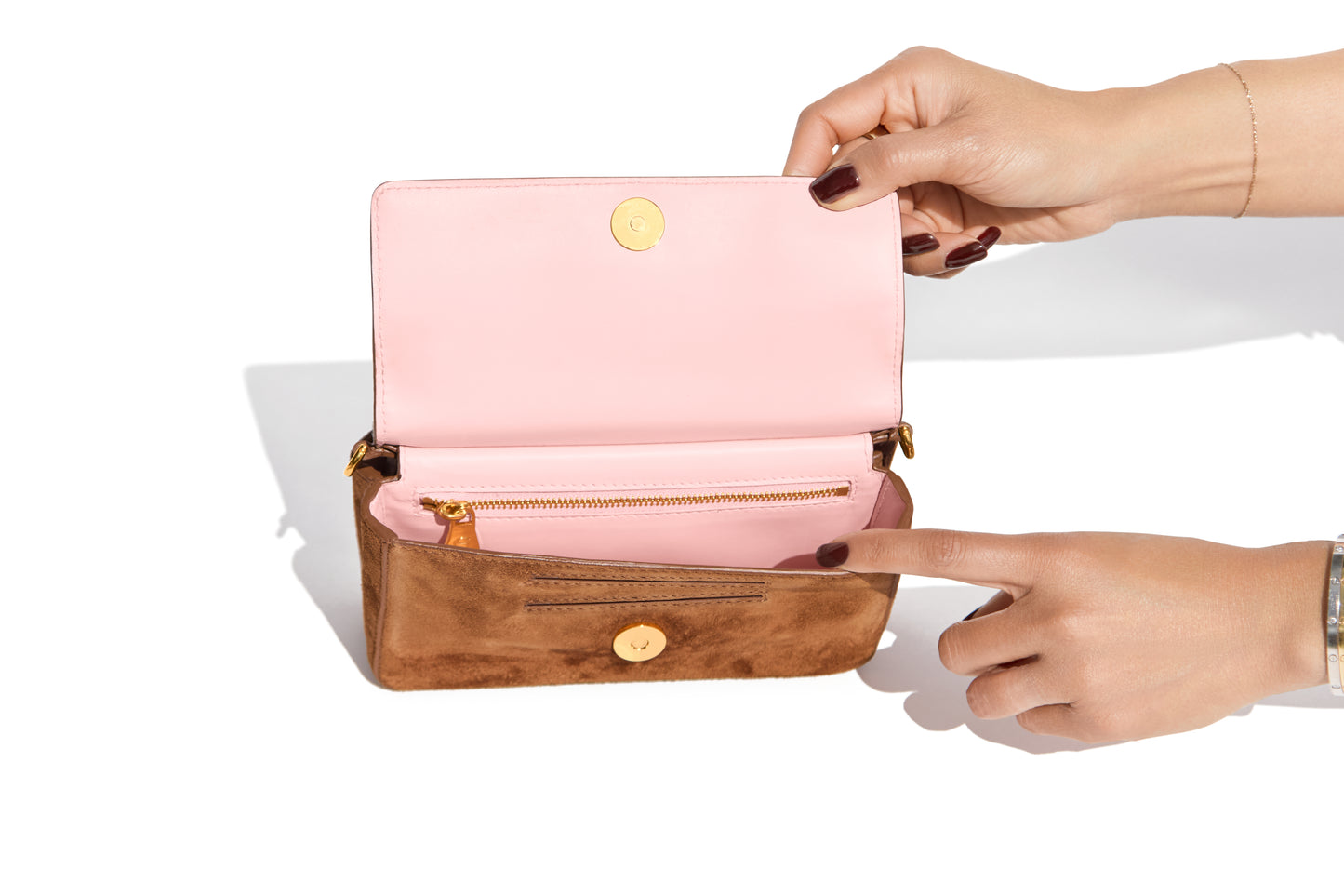 Aurora Bag Limited Edition interior zipper pocket view with exterior pocket