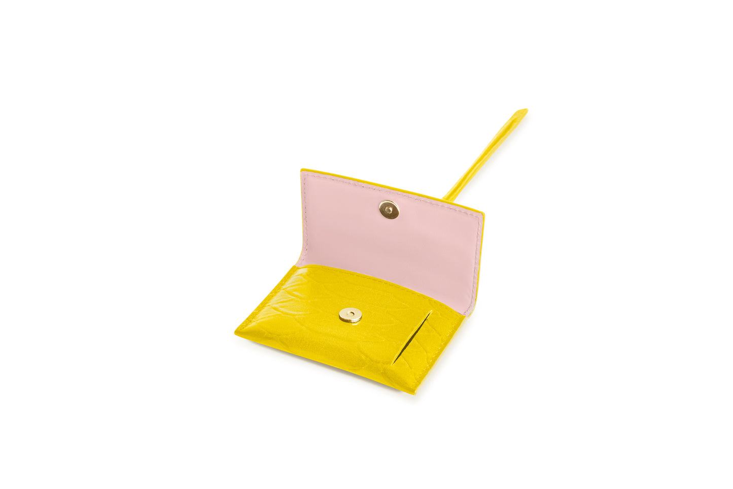 Yellow luxury Italian leather bag charm handcrafted in Italy by Chau Sáenz.
