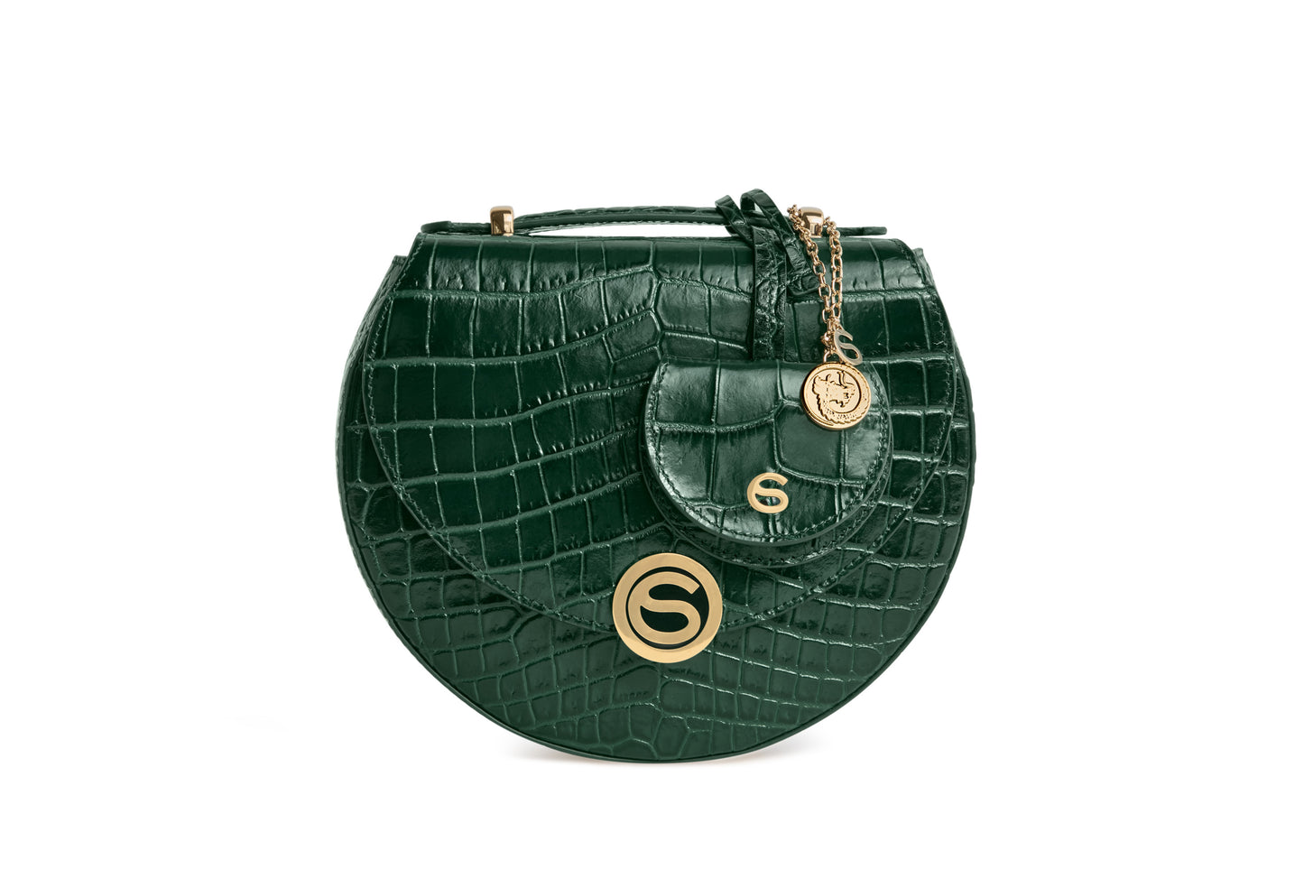 Luna Bag and Mini Love Charm in Vert Italian leather, limited edition set.