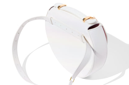 Luna Bag in White Italian leather, limited edition, belt bag back side view