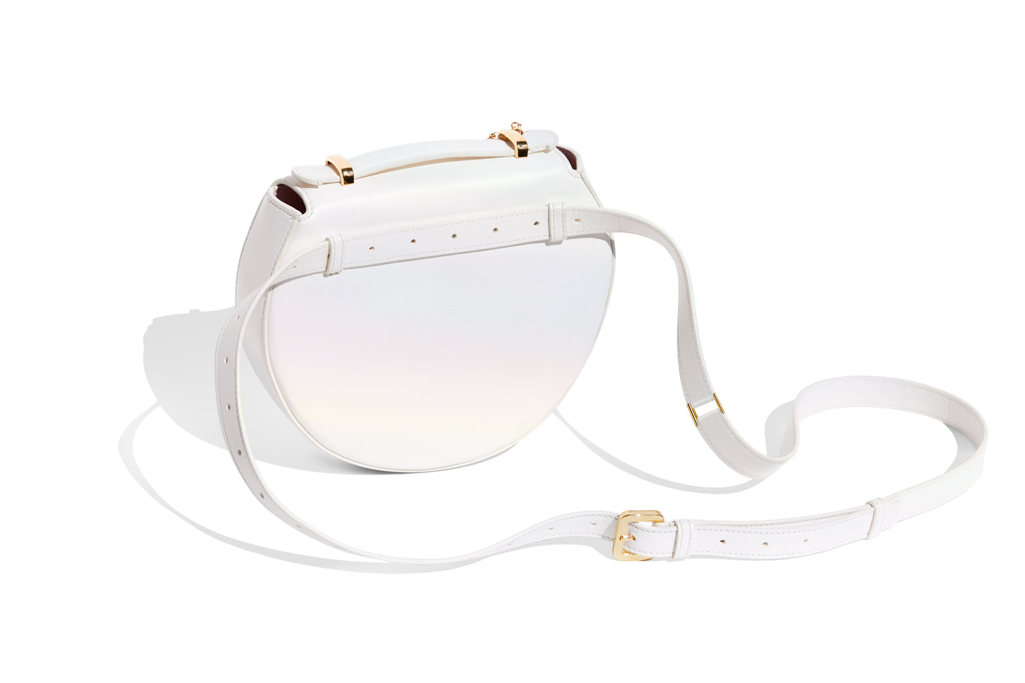 Luna Bag in White Italian leather, limited edition, belt bag back view