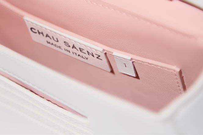 Luna Bag in White Italian leather, limited edition, interior numbered view