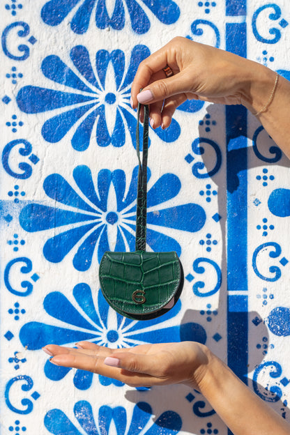  Luna Charm in Vert Italian leather bag charm