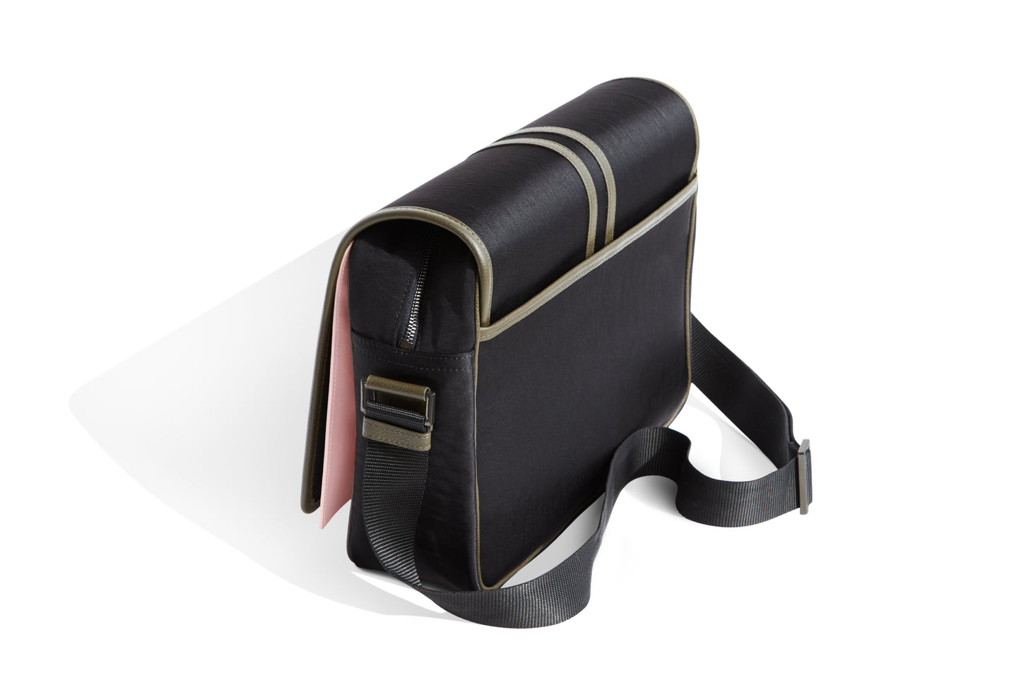 Roni luxury Italian leather messenger handbag handcrafted in Italy.