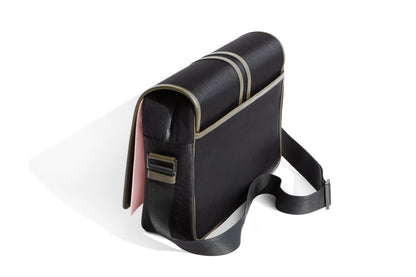 Roni luxury Italian leather messenger handbag handcrafted in Italy.