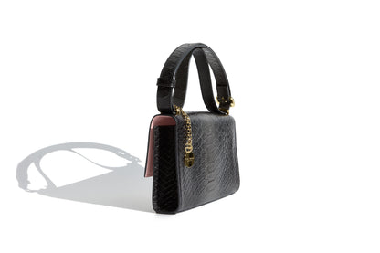 Grey limited edition luxury Italian leather Selene handbag handcrafted in Italy by Chau Sáenz.