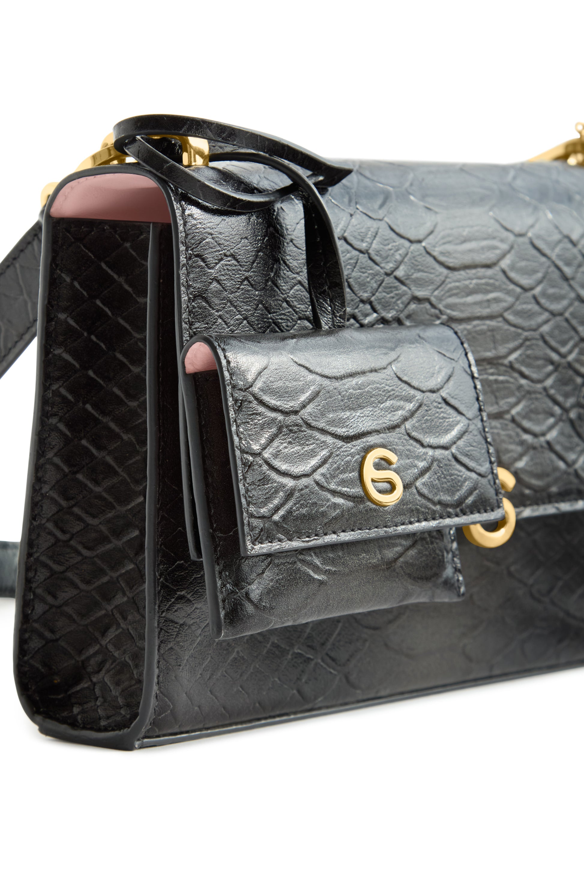 Grey luxury Italian leather bag charm handcrafted in Italy by Chau Sáenz.