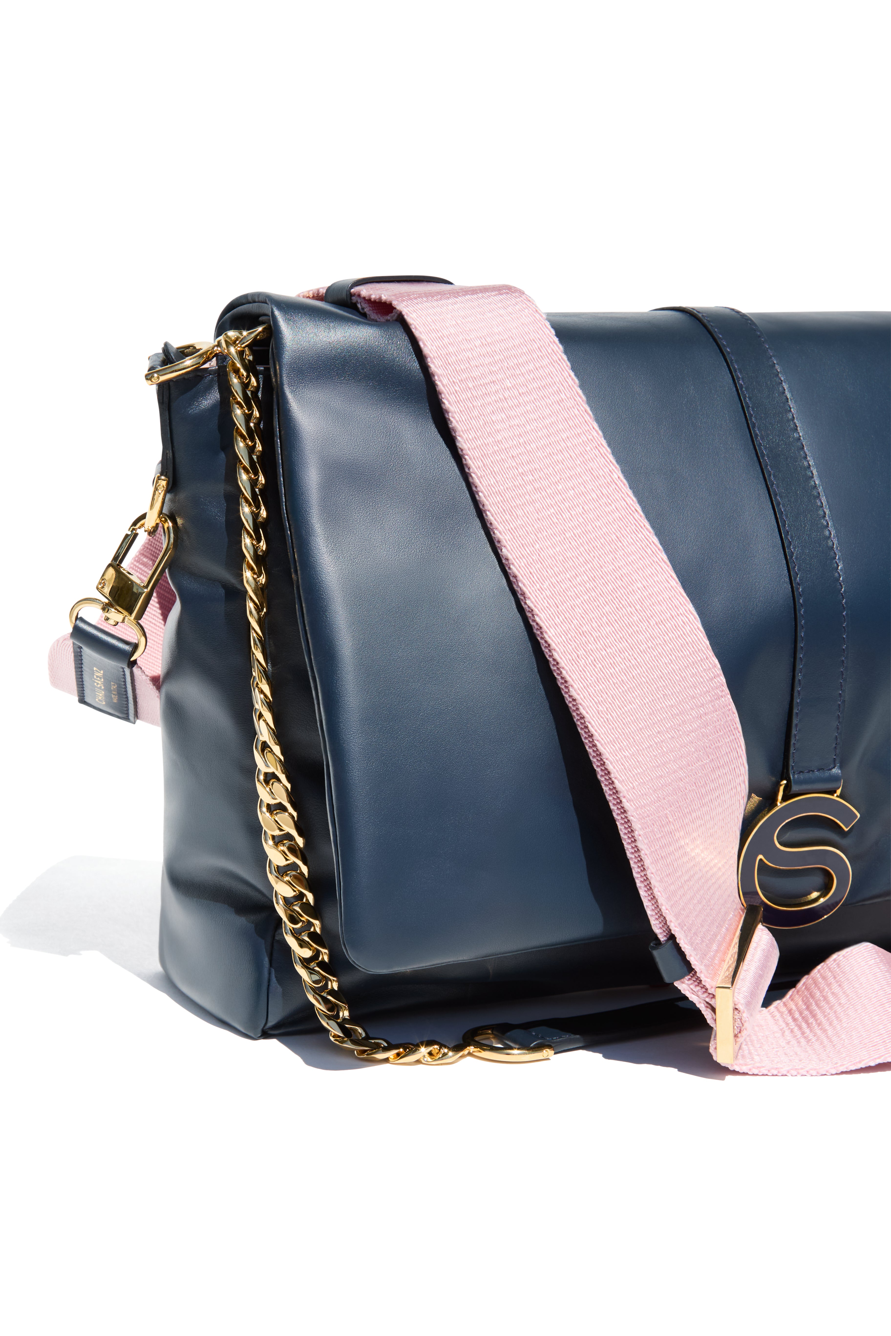 Luxury Italian Leather Crossbody Bag | Mai Bag Midnight Navy