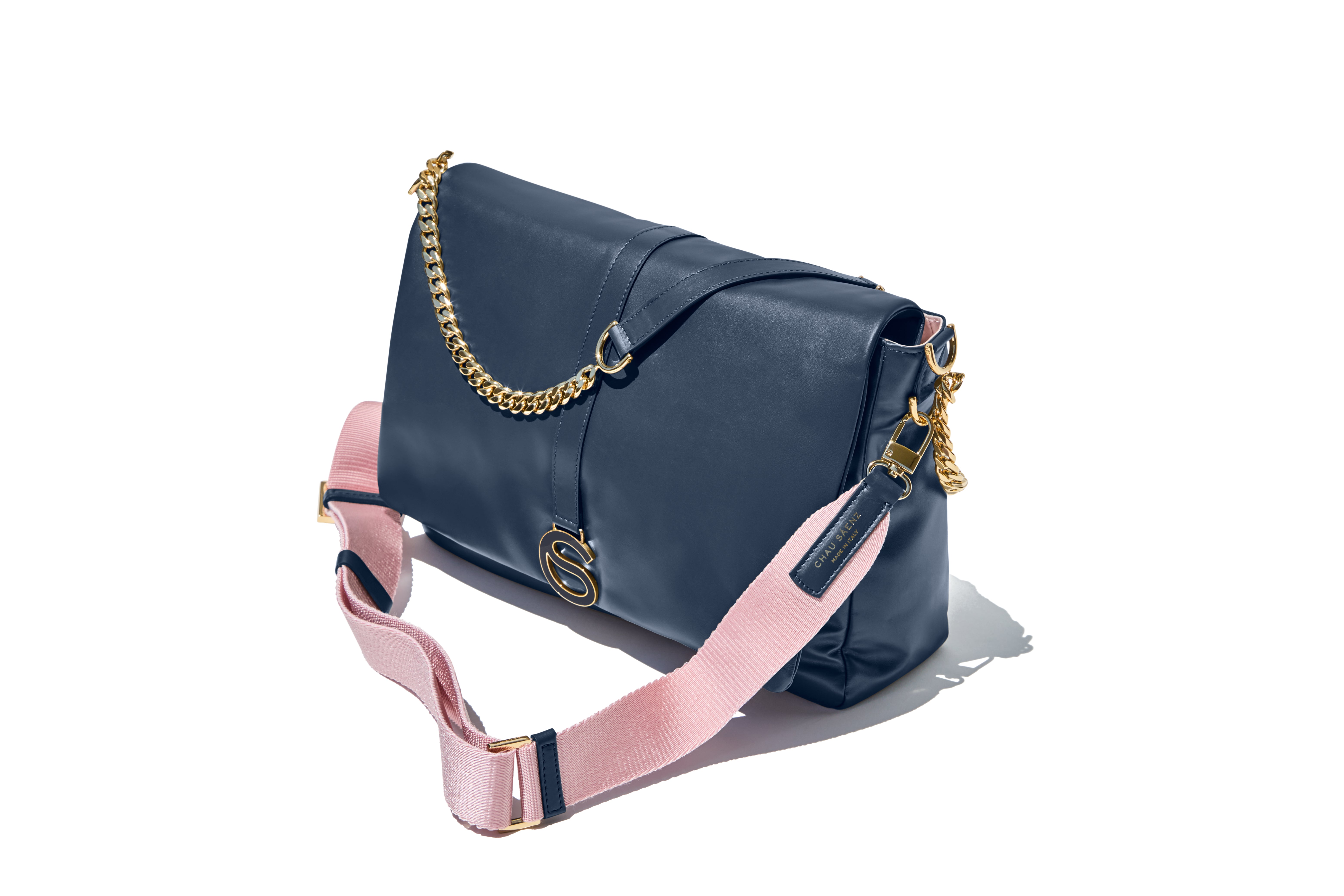 Luxury Italian Leather Crossbody Bag | Mai | Midnight Navy – Chau