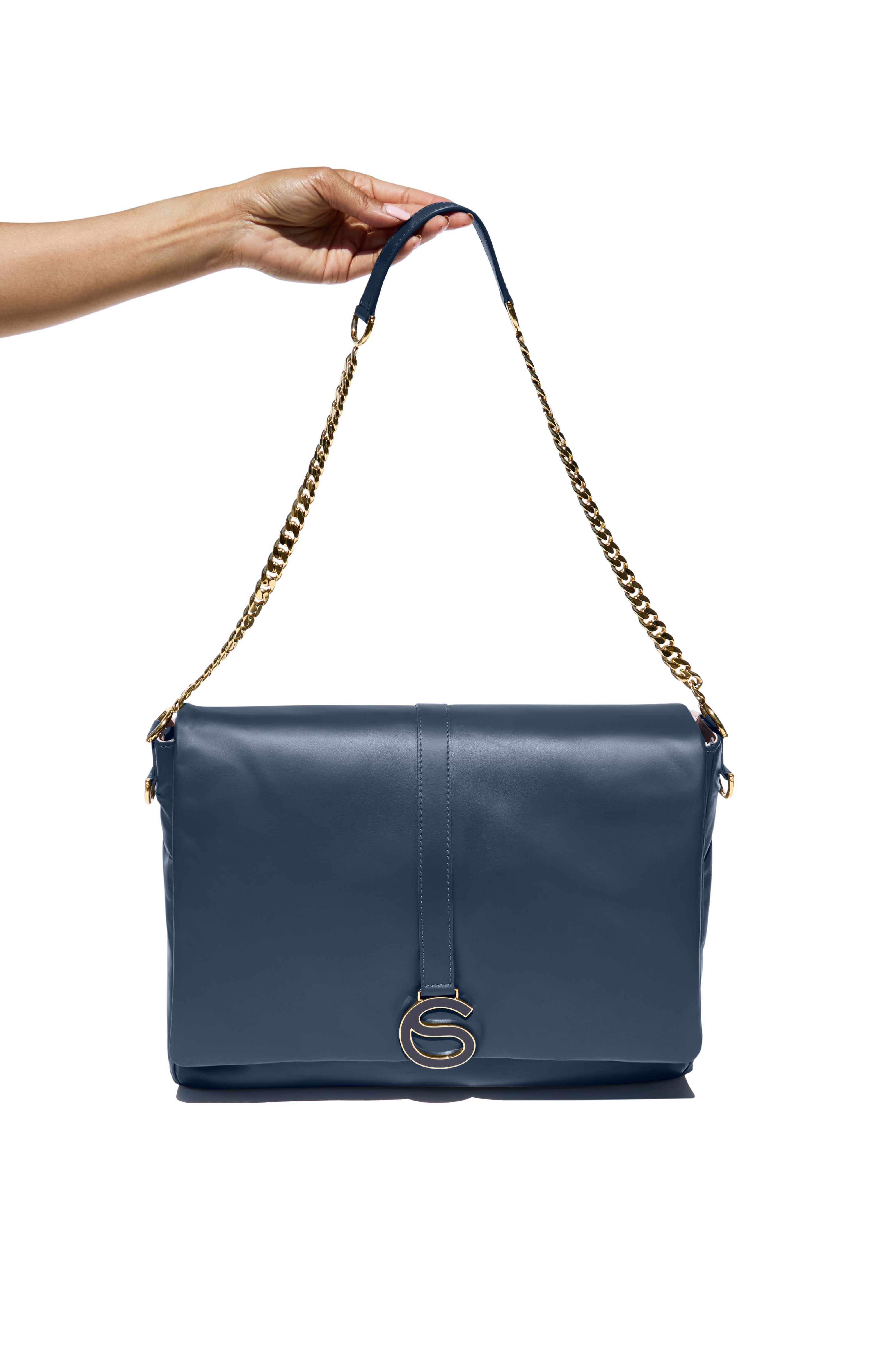 Luxury Italian Leather Crossbody Bag | Mai Bag Midnight Navy