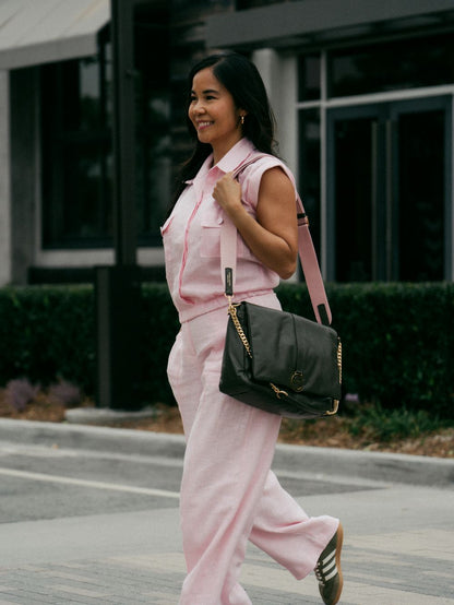 Luxury Italian leather convertible handbag The Mai bag handcrafted in Italy by Chau Sáenz. 