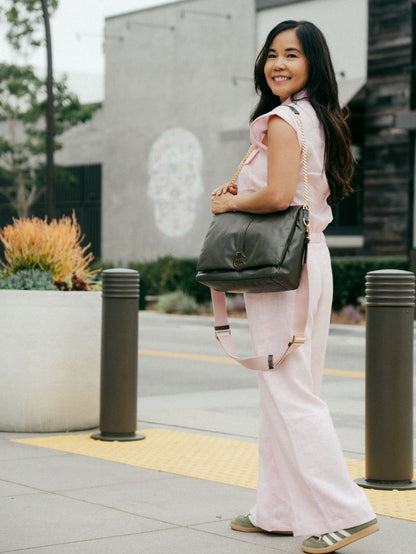 Luxury Italian leather convertible handbag The Mai bag handcrafted in Italy by Chau Sáenz. 