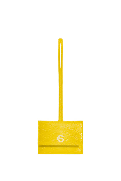 Yellow luxury Italian leather bag charm handcrafted in Italy by Chau Sáenz.