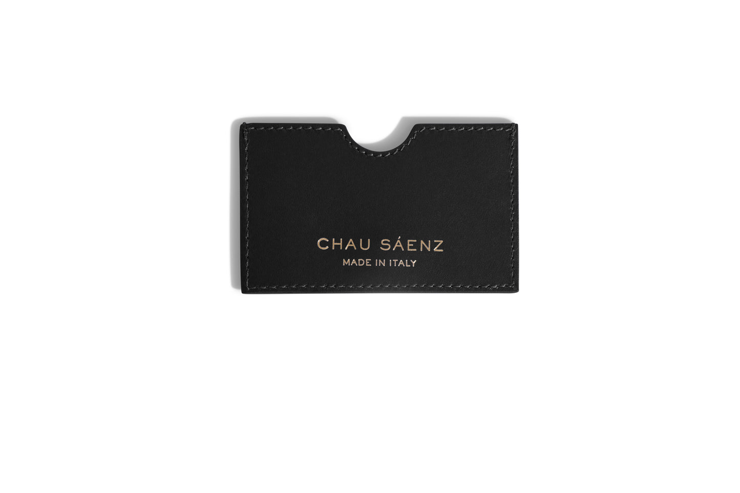 Nero Black luxury Italian leather card holder handcrafted in Italy by Chau Sáenz.