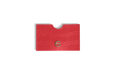Rocco Red luxury Italian leather card holder handcrafted in Italy by Chau Sáenz.