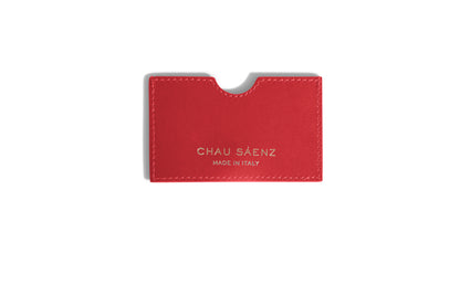 Rocco Red luxury Italian leather card holder handcrafted in Italy by Chau Sáenz.