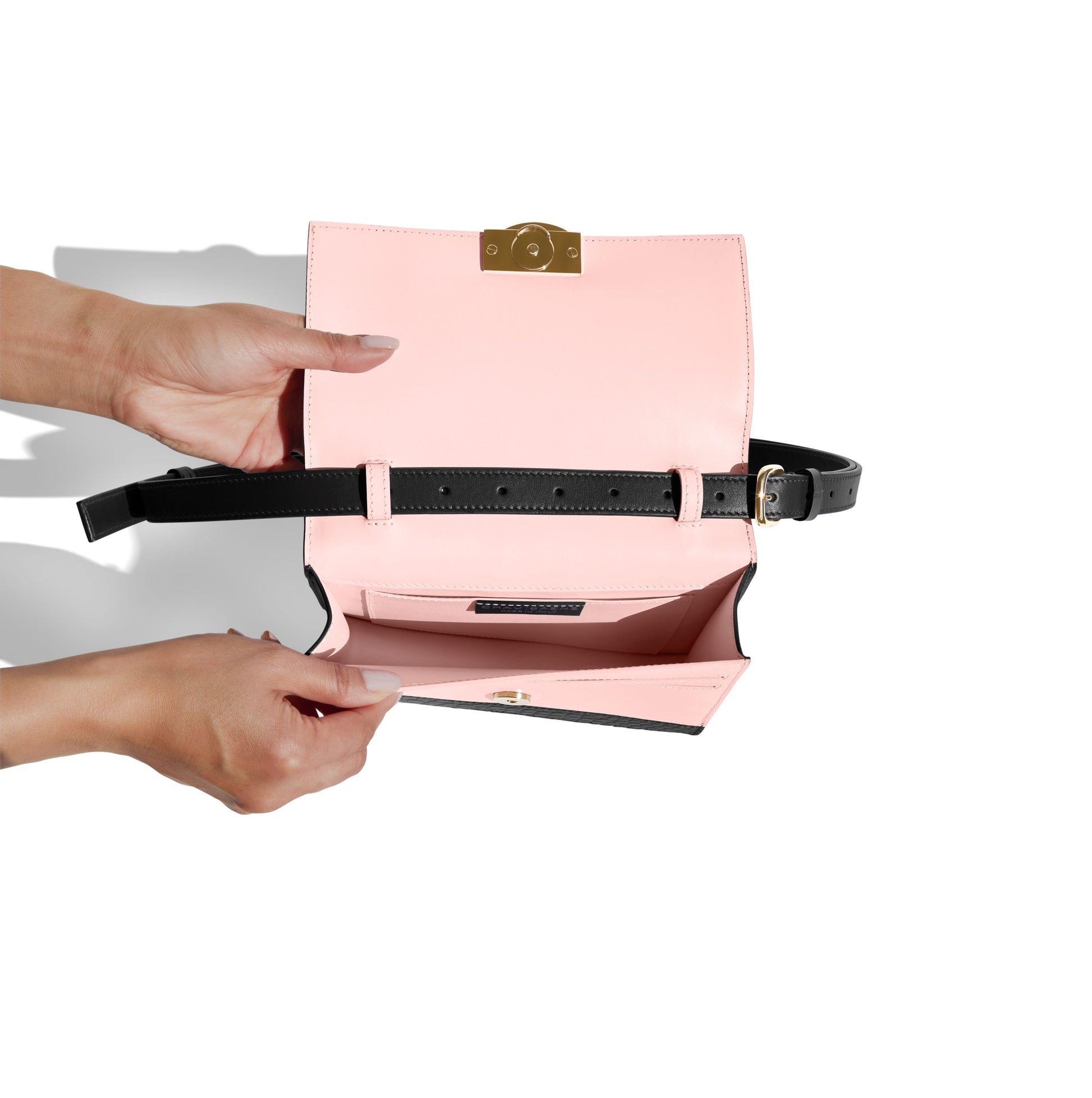  Emme luxury Italian leather convertible belt bag handcrafted in Italy.