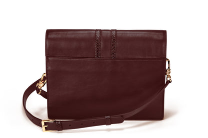 The Rose Bag in Oxblood Italian leather, back pocket view